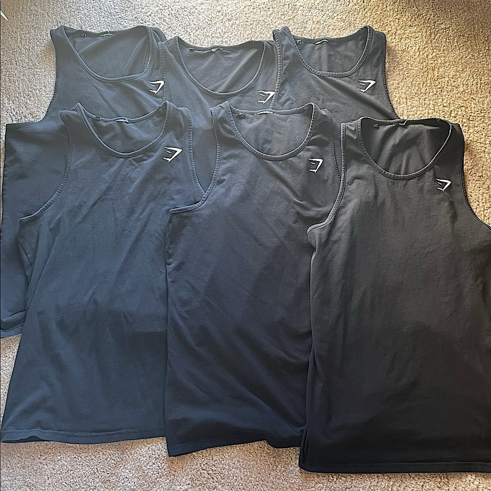 Gymshark Critical Men’s Tank-Top (S; BLK) 6x Bundle ($30!) (Only $5ea!) 🦈